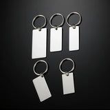 20pcs Stainless Steel Engravable Key Chains Rectangle Tag Oval Tag Keychain
