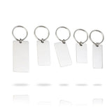20pcs Stainless Steel Engravable Key Chains Rectangle Tag Oval Tag Keychain