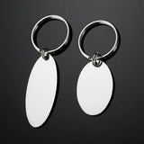 20pcs Stainless Steel Engravable Key Chains Rectangle Tag Oval Tag Keychain