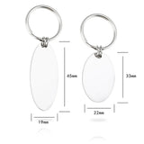20pcs Stainless Steel Engravable Key Chains Rectangle Tag Oval Tag Keychain