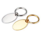 20pcs Stainless Steel Engravable Key Chains Rectangle Tag Oval Tag Keychain
