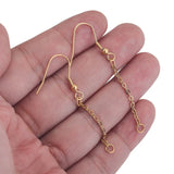 20pcs Stainless Steel Chain Earrings Hooks Wire Ear Hooks Connectors