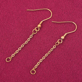 20pcs Stainless Steel Chain Earrings Hooks Wire Ear Hooks Connectors