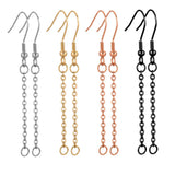 20pcs Stainless Steel Chain Earrings Hooks Wire Ear Hooks Connectors
