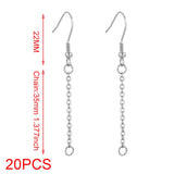 20pcs Stainless Steel Chain Earrings Hooks Wire Ear Hooks Connectors