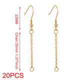 20pcs Stainless Steel Chain Earrings Hooks Wire Ear Hooks Connectors