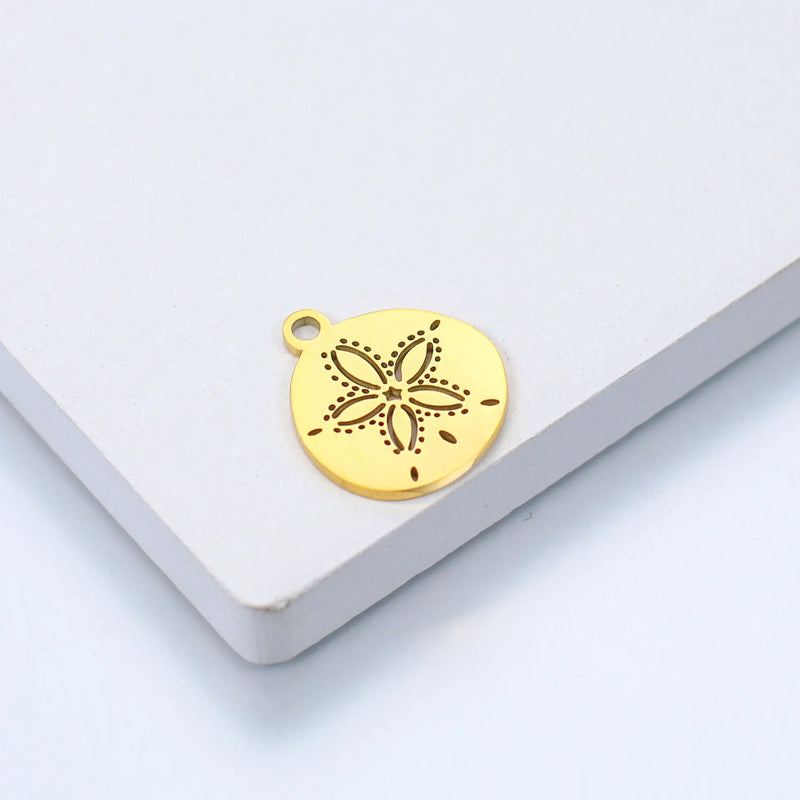 20pcs Stainless Steel Flower Charms for DIY Jewelry Making