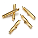 20pcs Stainless Steel Crimp End Caps Slider Clasp Tubes DIY Bracelet Con