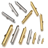 20pcs Stainless Steel Crimp End Caps Slider Clasp Tubes DIY Bracelet Con