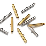 20pcs Stainless Steel Crimp End Caps Slider Clasp Tubes DIY Bracelet Con