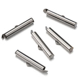 20pcs Stainless Steel Crimp End Caps Slider Clasp Tubes DIY Bracelet Con