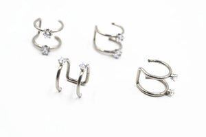 20pcs Stainless Steel Ear Cuff CZ Wrap Clip On Earrings