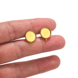 20pcs Stainless Steel Earring DIY Resin Earrings Supplies Fit Glass Cabochons
