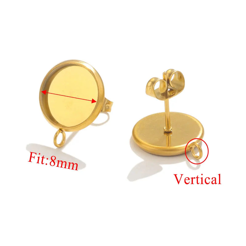 20pcs Stainless Steel Earring DIY Resin Earrings Supplies Fit Glass Cabochons