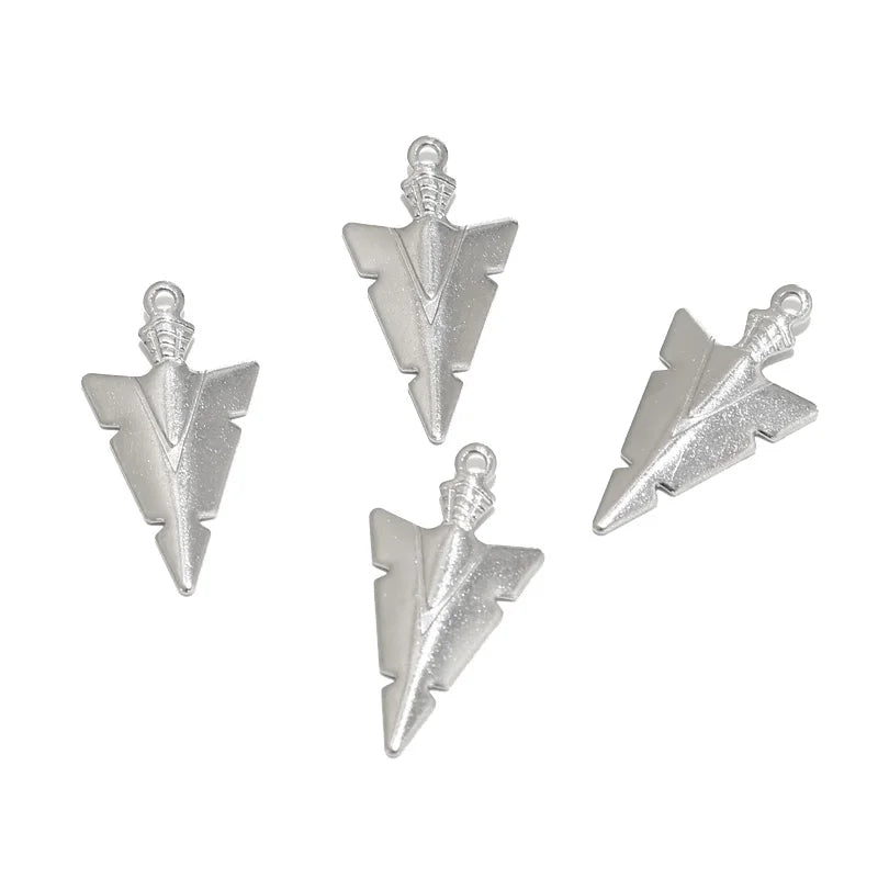 20pcs Stainless Steel Arrow Triangle Pendants Charms For Men