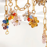 20pcs Stainless Steel Flower Crystal Glass Beads Charms Pendants