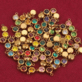 20pcs Stainless Steel 6mm Round Rhinestone Charms for Jewelry Making
