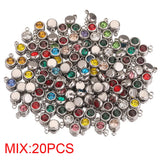 20pcs Stainless Steel 6mm Round Rhinestone Charms for Jewelry Making