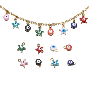 20pcs Stainless Steel Star Eyes Beads Jewelry Making Findings