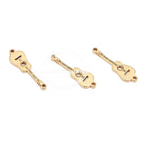 20pcs Stainless Steel Music Note Guitar Charm Connectors 22mm