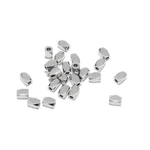 20pcs Stainless Steel Plated 6x4mm Spacer Beads 1.8mm Hole Cube Square