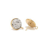 20pcs Stainless Steel Resin Druzy Earring Posts with Loop for Jewelry Making