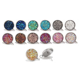 20pcs Stainless Steel Resin Druzy Earring Posts with Loop for Jewelry Making