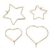 20pcs Stainless Steel Heart Hoops Earrings Circle Wire Star Loop DIY Jewelry