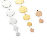 20pcs Stainless Steel Smooth Wafer Pendant Pendant With Own Logo