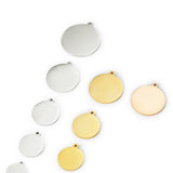 20pcs Stainless Steel Smooth Wafer Pendant Pendant With Own Logo