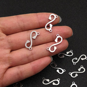 20pcs Stainless Steel Letter S Charms DIY Accessories Bracelet Necklace Pendant