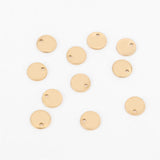 20pcs Stainless Steel Flat Round Circle Coin Charms Pendants