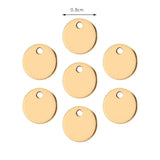 20pcs Stainless Steel Flat Round Circle Coin Charms Pendants