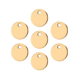 20pcs Stainless Steel Flat Round Circle Coin Charms Pendants
