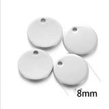 20pcs Stainless Steel Flat Round Circle Coin Charms Pendants