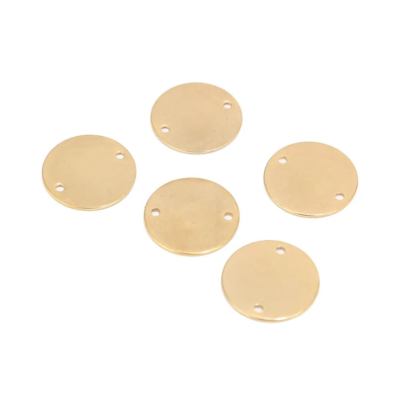 20pcs Stainless Steel Flat Round Circle Blank Coin Stamping Charms DIY Jewelry