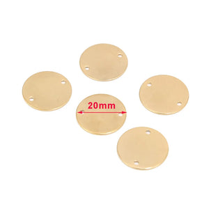 20pcs Stainless Steel Flat Round Circle Blank Charms