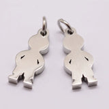 20pcs Boy Girl Stainless Steel Pendants for Jewelry Making DIY