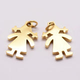 20pcs Boy Girl Stainless Steel Pendants for Jewelry Making DIY