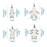 20pcs Boy Girl Stainless Steel Pendants for Jewelry Making DIY