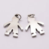 20pcs Boy Girl Stainless Steel Pendants for Jewelry Making DIY