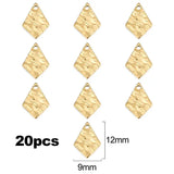 20pcs Stainless Steel Embossing Charm Pendants DIY Jewelry Making Accessories