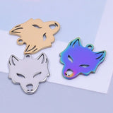 20pcs Stainless Steel Wolf Head Earrings DIY Jewelry Accessories