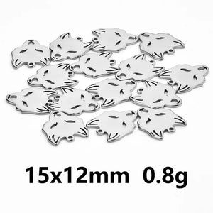 20pcs Stainless Steel Wolf Head Earrings DIY Jewelry Accessories