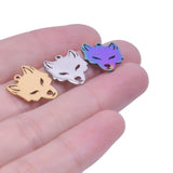 20pcs Stainless Steel Wolf Head Earrings DIY Jewelry Accessories