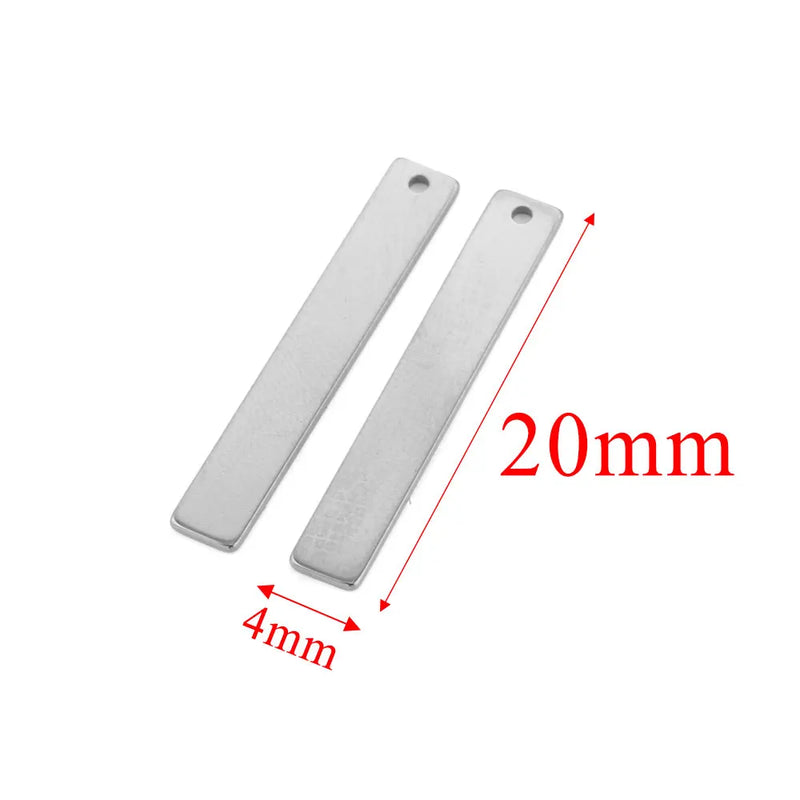 20pcs Stainless Steel Rectangle Charms for Earrings DIY Jewelry Making