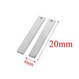 20pcs Stainless Steel Rectangle Charms for Earrings DIY Jewelry Making