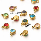 20pcs Clear Crystal Stainless Steel Rhinestone Charms for DIY Jewelry Making
