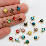 20pcs Clear Crystal Stainless Steel Rhinestone Charms for DIY Jewelry Making