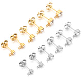 20pcs Stainless Steel Rhinestone Ball Earring Post Stud with Loop Jewelry Making
